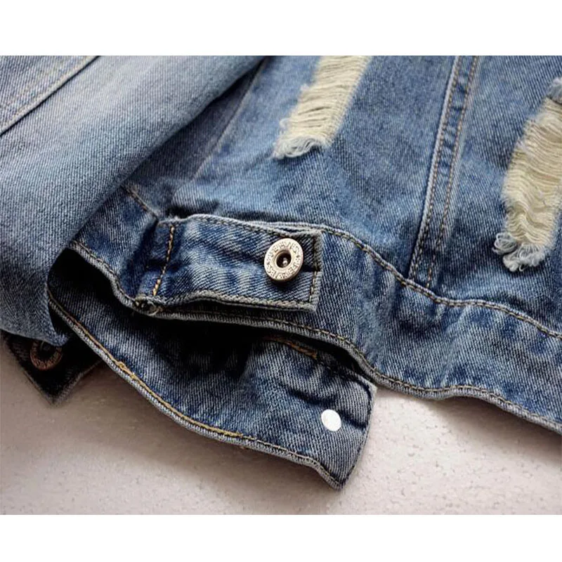 Джинсовая куртка SEDUTMO Женская рваная верхняя одежда из денима в стиле бойфренда