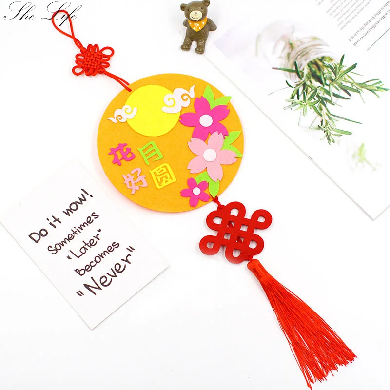 Mid Autumn Festival Hanging Adornment DIY Felt Package Children Handmade Paste Material Kindergarten Pendant Decoration | Дом и сад