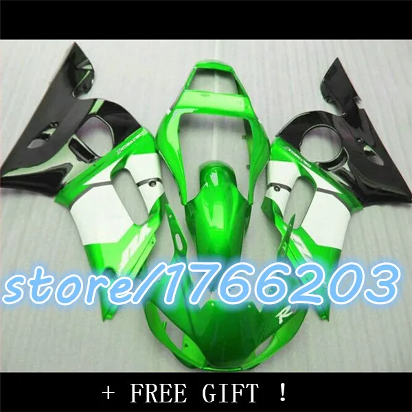 

YZF R6 98 99 00 01 02100%NEW green white black fairings for YZF-R6 98-02 YZF 600 R6 1998 - 2002 fairing ki
