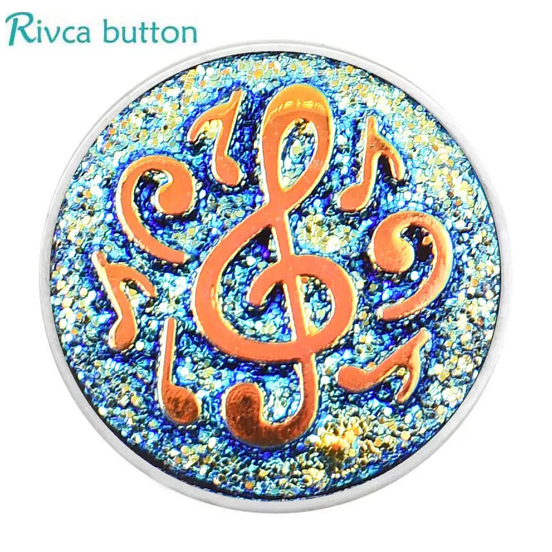 Rivca Snap ювелирные изделия DIY 18 мм музыкальная нотация имбирный шарик Fit Charm Кожаный