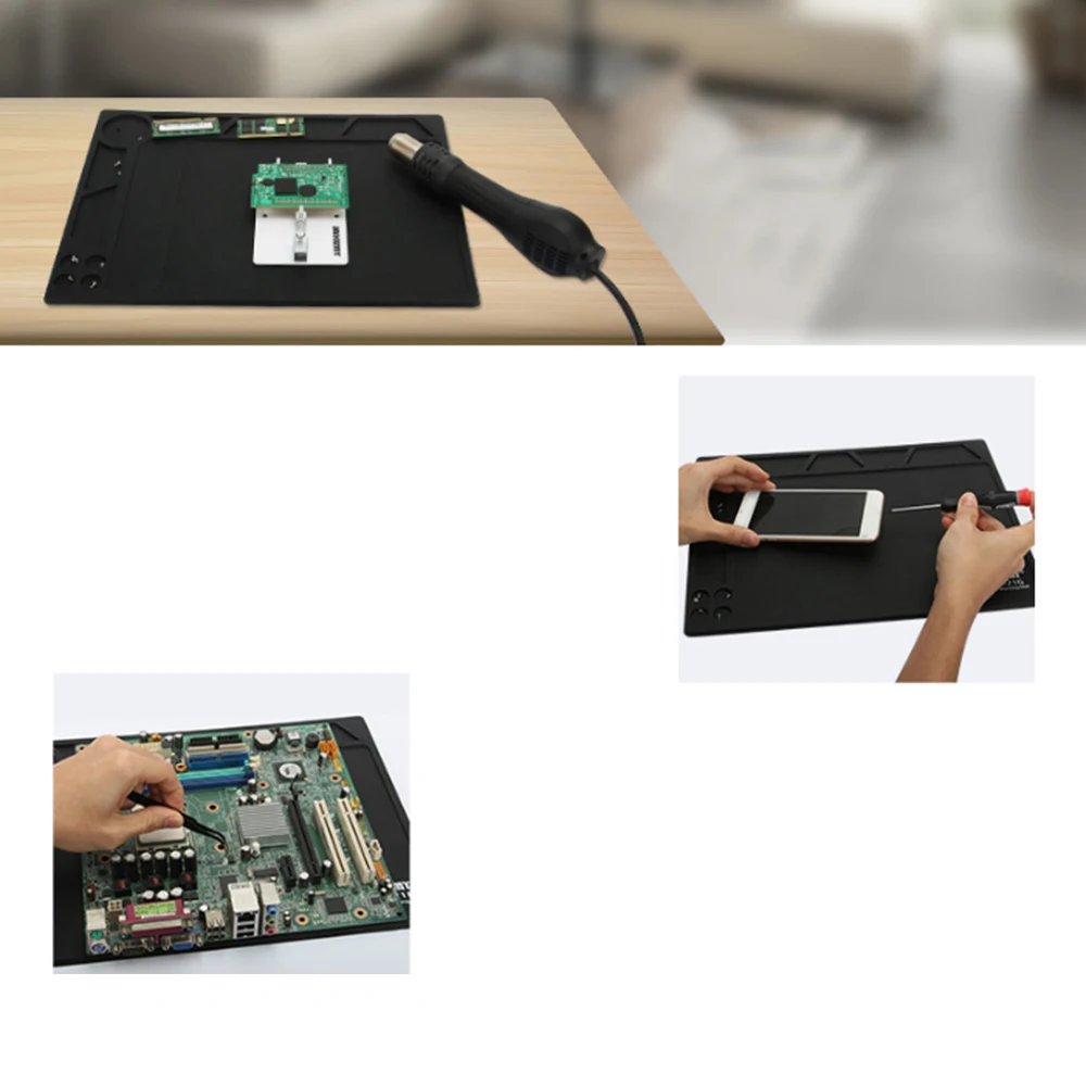 Силиконовый Теплоизоляционный рабочий коврик термостойкая паяльная станция