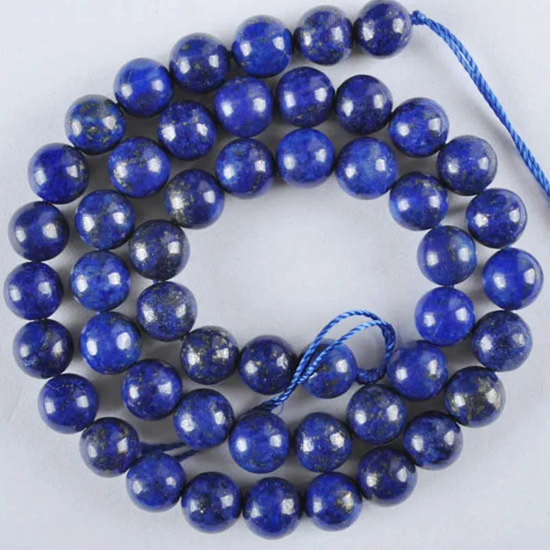 

8MM Lapis Round Loose Beads Strand 15.5 Inch Jewelry For Woman Gift Making A005
