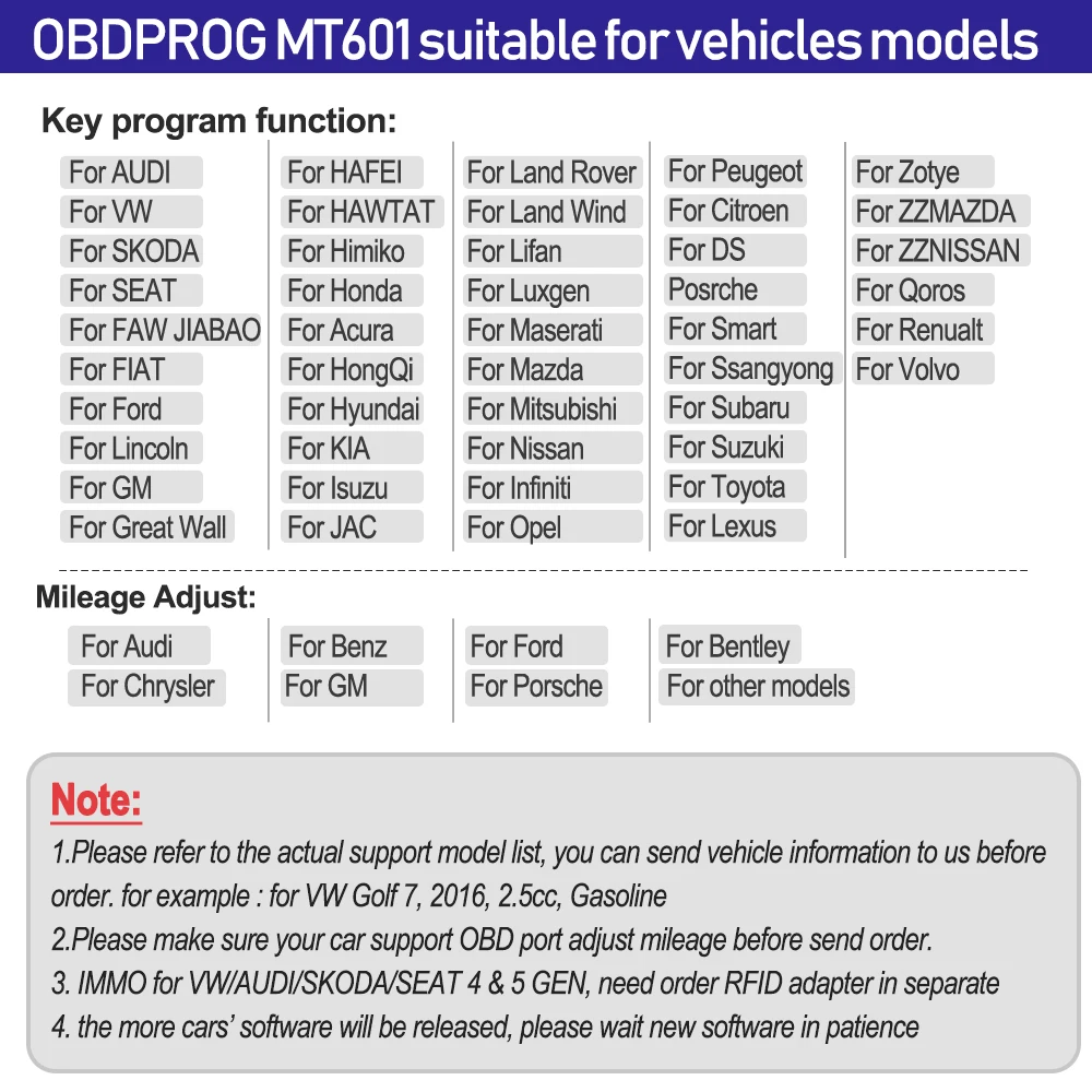 OBDPROG MT601 Автомобильный ключ программист коррекция пробега на одометре инструмент считыватель кода Pin EEPROM OBD2 автомобильный диагностический инструмент 4 в 1 PK X100