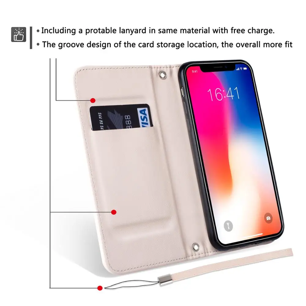 Роскошные Цвет одинаковые кожаные флип чехлы для iphone xr чехол xs max 6 7 8 plus samsung s10 Galaxy