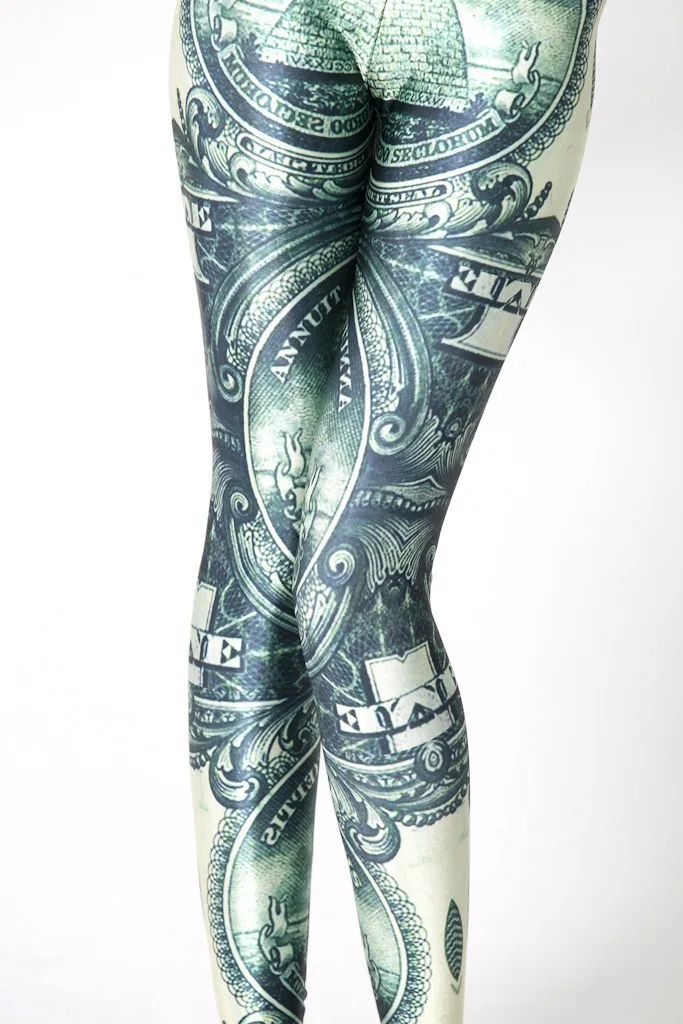 

Fashion Women US Dollar Print Leggings Slim Fit Thin Elastic Polyester Cos Party Pants Casual Trousers Drop Shipping