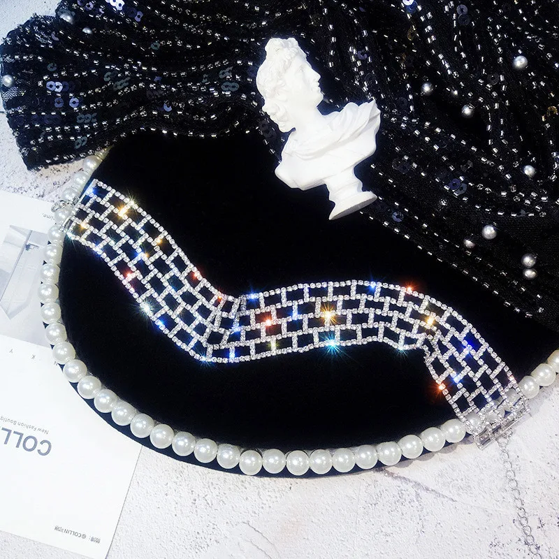 FYUAN, блестящие полностью Стразы, колье, ожерелья для женщин,, Bijoux, серебряный цвет, Кристальные ожерелья, массивные ювелирные изделия, вечерние, подарки