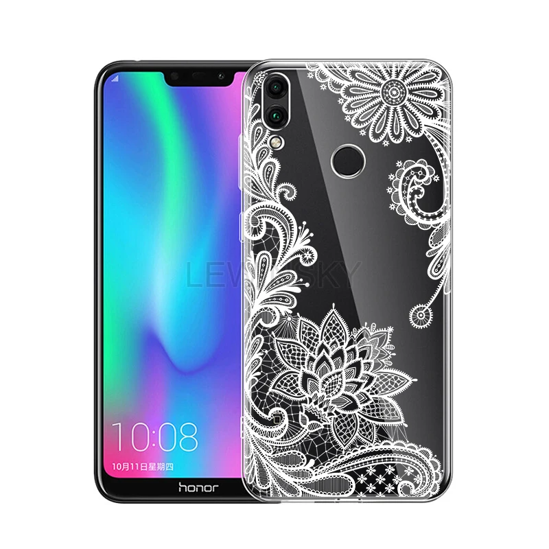 Кружевное платье с цветочным рисунком мягкий ТПУ чехол на huawei Honor 8X 8A 7A 7C Коврики 10 20 P10 P30 P20 lite Pro Nova 3i Y7 Y6 Y5 чехол Крышка - Color: White Lace