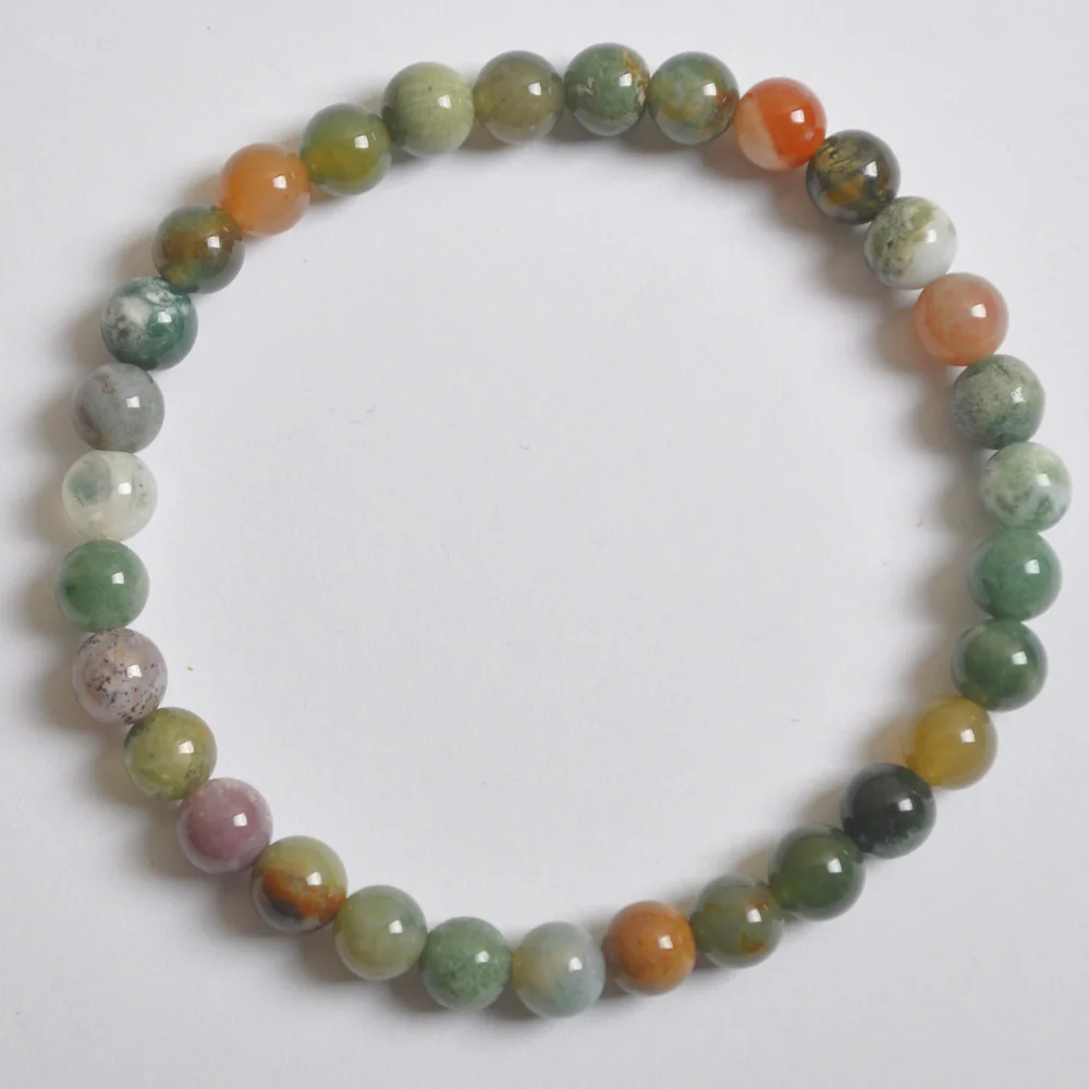Indian Carnelian 6 мм зеленый Малахит/кристалл/Песчаник/Лапис/Сердолик/Хаулит/тигровый глаз/Гранат/Лабрадорит браслет из натурального камня стрейч-бижутерия - Окраска металла: Indian Carnelian