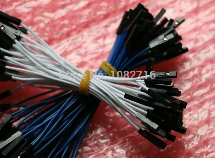 10 см 26 AWG 2 54 мм 1p разъем гнездо-гнездо перемычка для Arduino DIY плата 40 шт. (белый синий
