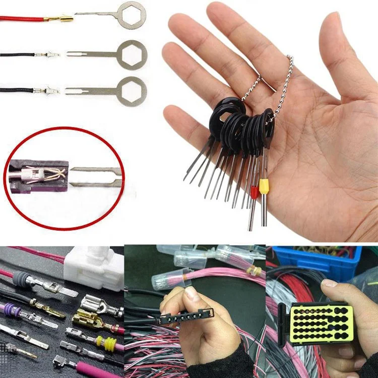 TLXC 18pcs/11pcs/ 3pcs Car Terminal Removal Tool Kit Electrical Wiring Crimp Connector Extractor Puller Release Pin |