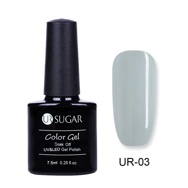 Gray UR03 UR SUGAR Гель-лак для ногтей 7,5 мл Гибридный лак Полупостоянный серый серия личная гигиена маникюр Дизайн ногтей основа верхнее пальто праймер - Цвет: Gray UR03
