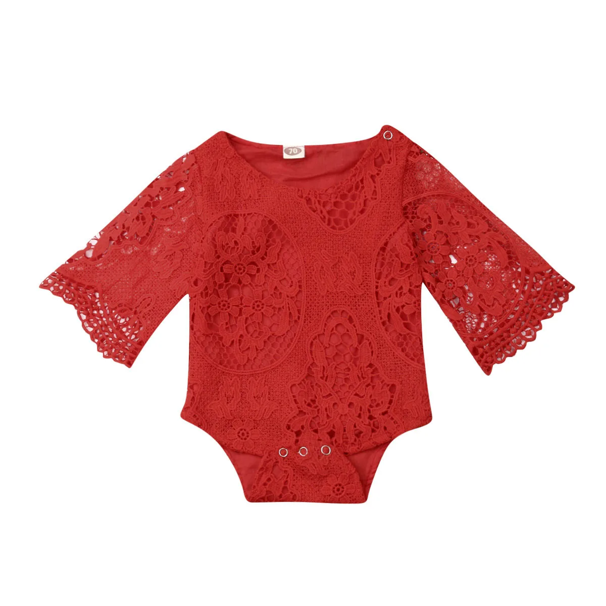 Боди для малышей Новинка лета 2019 одежда маленьких девочек кружевное однотонное