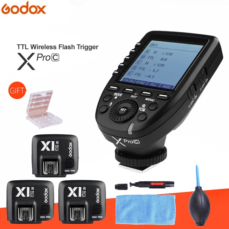Godox XPro C E TTL 2 4G Беспроводная Высокоскоростная синхронизация X системный триггер + 3x