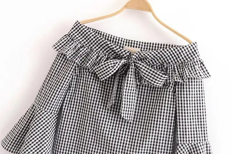 Omchion пикантные с открытыми плечами Blusa feminina 2018 новый лук на шнуровке Для женщин