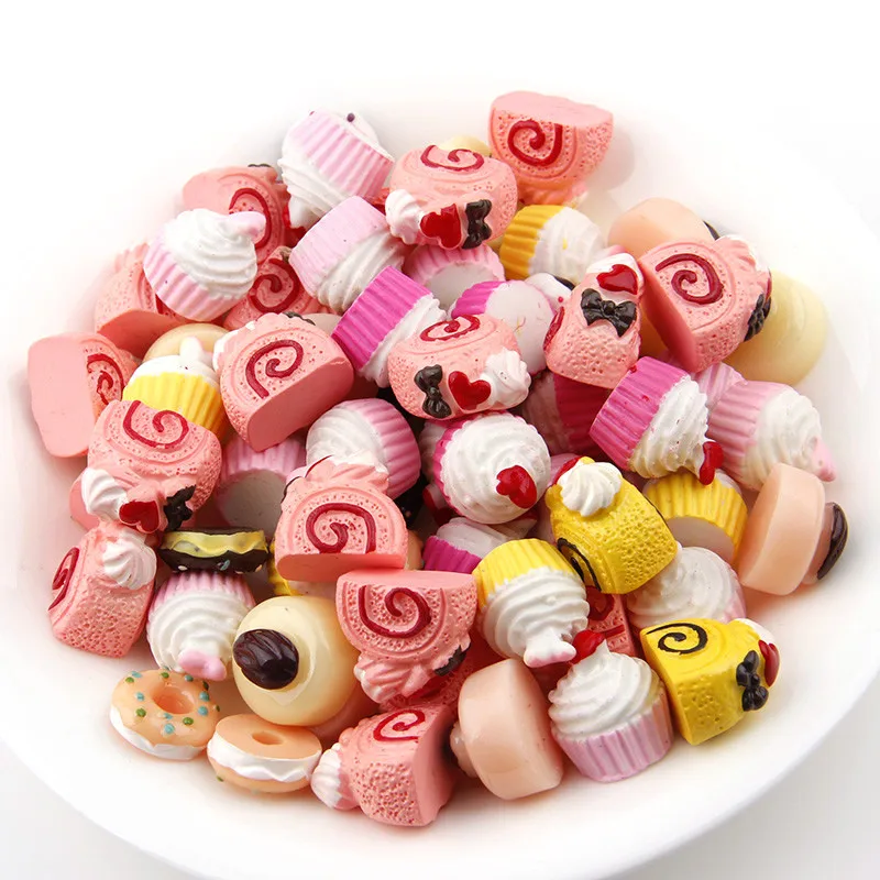 20 шт. микс розовая многослойная юбка из смолы) с плоским дном плоская спина