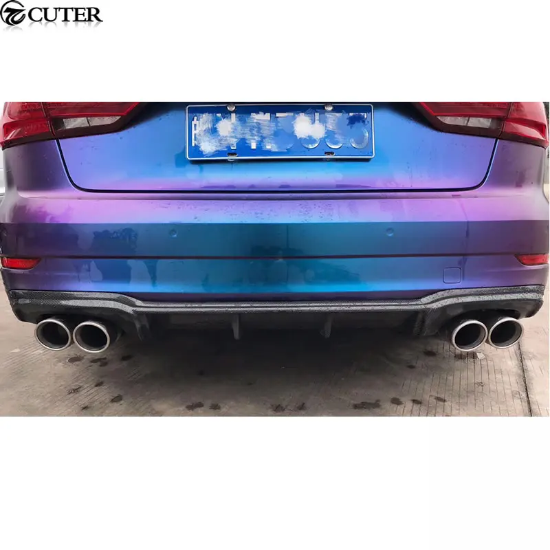A3 S3 RS3 карбоновое волокно задний бампер диффузор спойлер для Audi Sportback 2018|spoiler audi