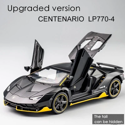 KIDAMI 1:32 Aventador 750-4 литая под давлением модель автомобиля с оттягивающейся спинкой игрушечные машинки подарки игрушки для детей моделирование oyuncak siku - Цвет: Matt black-Upgrade