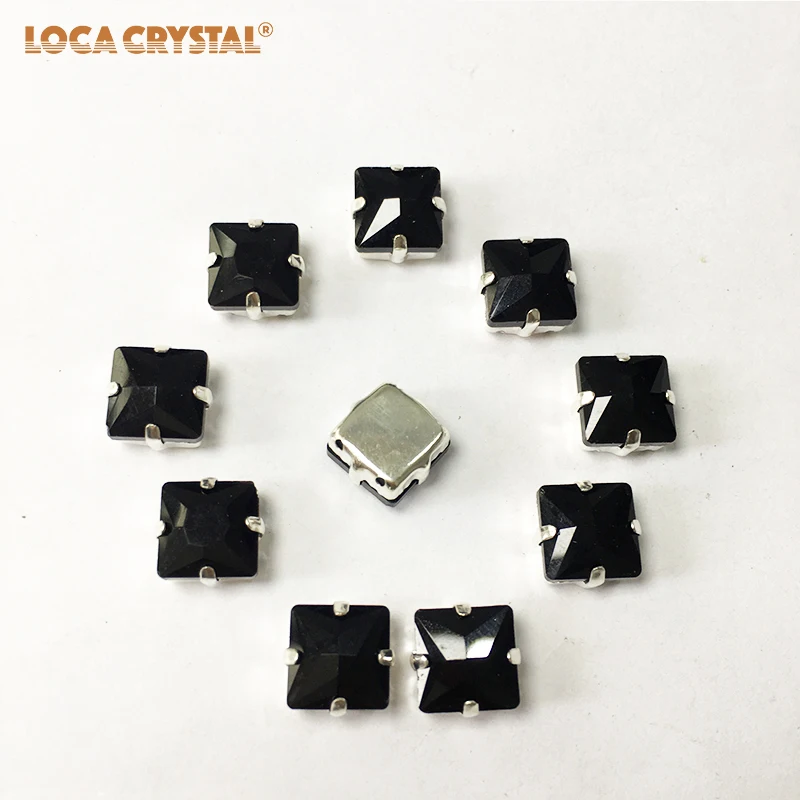 Квадратной формы 10*10 мм Серебряный Коготь пришить бусины со стразами Сделай Сам