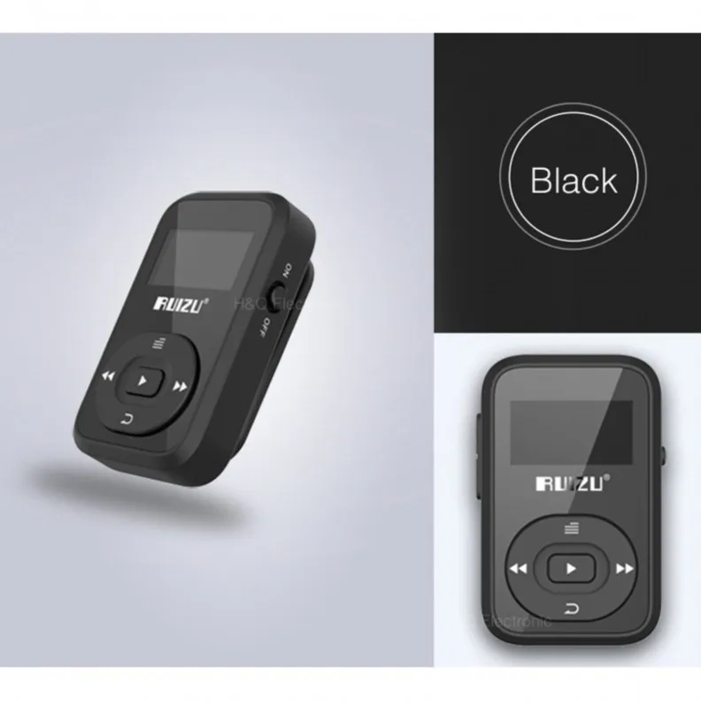 Ruidu X26 Спортивный Bluetooth MP3 музыкальный плеер рекордер FM радио Поддержка SD карты клип Bluetooth mp3 плееры 8 Гб Поддержка TF карты - Цвет: Черный