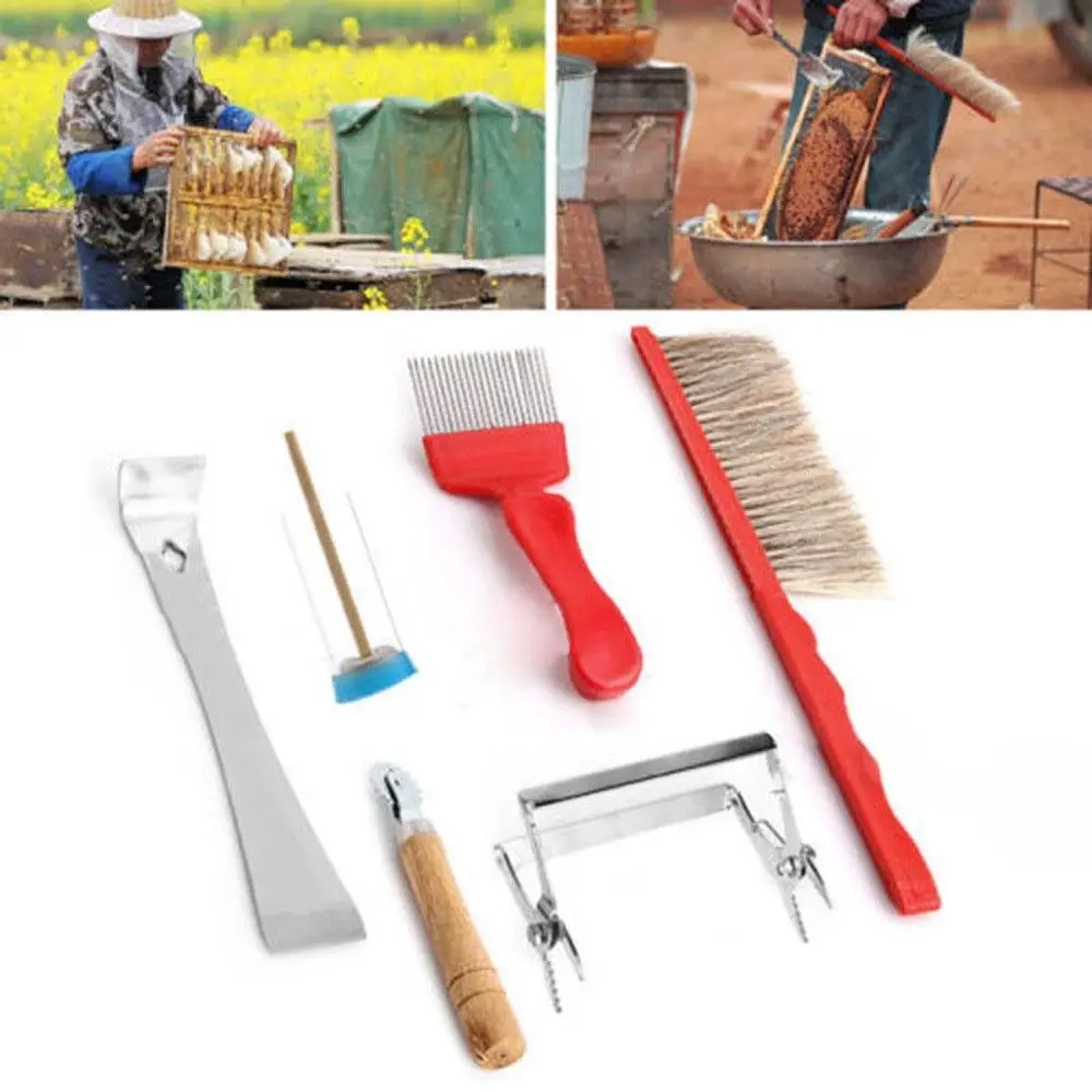 

7 Pcs/set Beekeeping Equipment Kit Set Capture Uncapping Mark Clean Tool Kit Bee Accessories Brush Wheel Wire Embedder