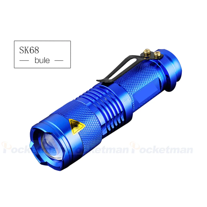 Blue flashlight 2000лм супер маленький мини Q5 батарея для светодиодного фонаря с питанием от ручного пера тактический карманный фонарик для кемпинга AA/14500 батарея - Испускаемый цвет: Blue flashlight