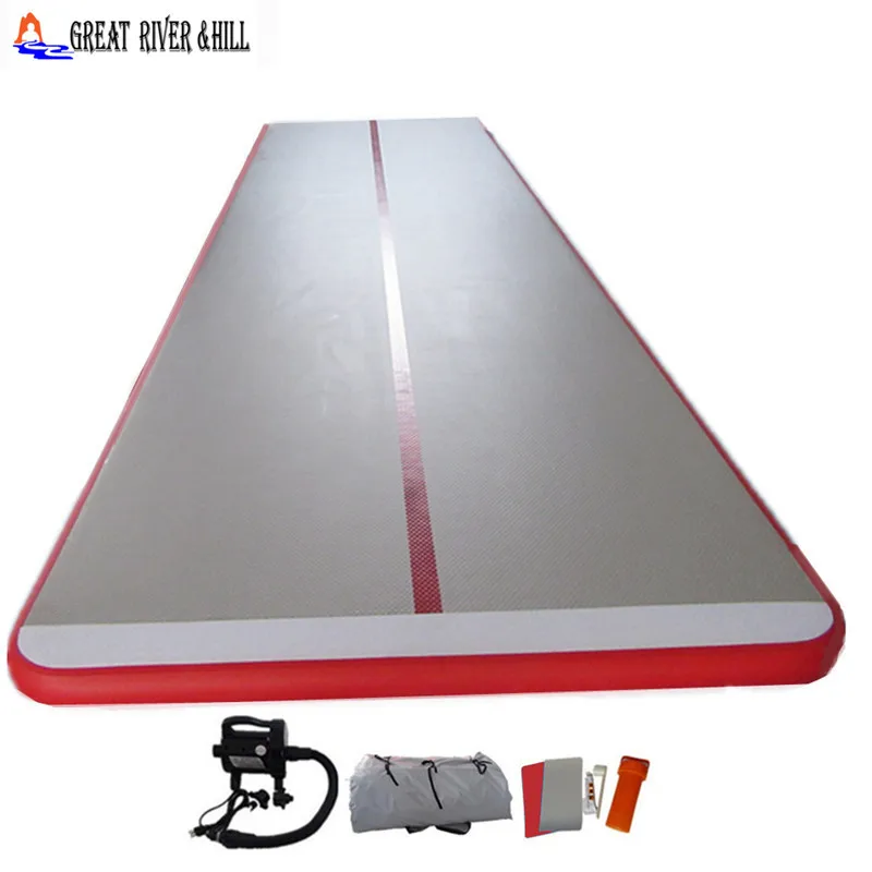 

Great river hill tumble track inflatable air floor gymnastic training mat use for kids 7m x 1.8m x 10cm