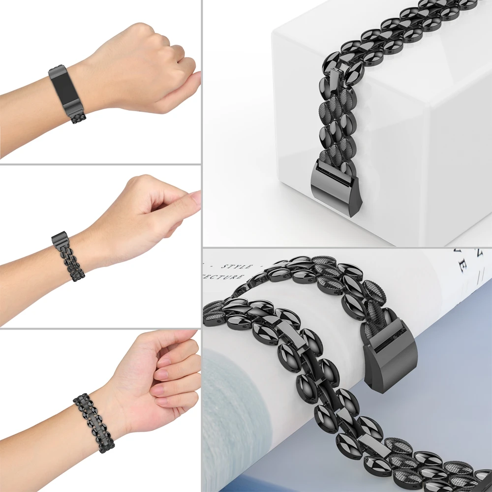 Металлический ремешок для браслета Fitbit Charge 2 ремешок складная застежка браслет из нержавеющей стали для Fitbit charge2 браслеты Замена аксессуаров