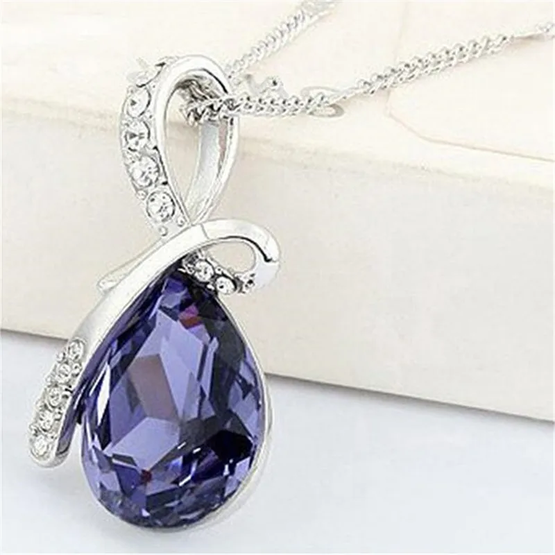 Модная Промо-акция с серебряным покрытием ожерелье слезы ангела капли воды