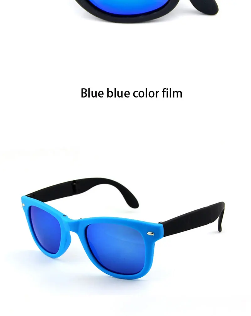 RBRARE Foldable Sunglasses With Box Vintage Classic Sun Glasses Men Shopping Travel Colorful UV400 Lunette De Soleil Femme