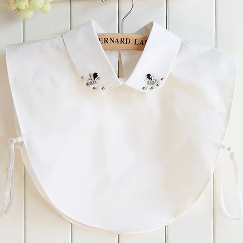 Высококачественная Женская хлопковая рубашка искусственный воротник топ