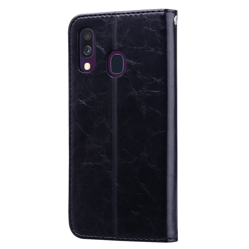 Роскошный кожаный флип-чехол для samsung Galaxy A40, чехол, мягкий силиконовый кошелек, подставка, флип-чехол для телефона, чехол для samsung A40, чехол