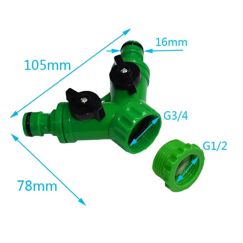 Wxrwxy садовый кран 2 полосный conector делитель воды адаптер смесителя 5 шт|water splitter|garden