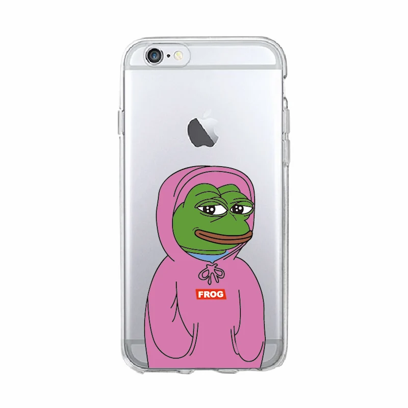 Мягкий ТПУ чехол для iPhone 12 Mini 11 Pro Max 7 7Plus 6 6S 6Plus 8 8Plus X XS 5 Pepe Memes Sad Frog|Бамперы| | - Фото №1