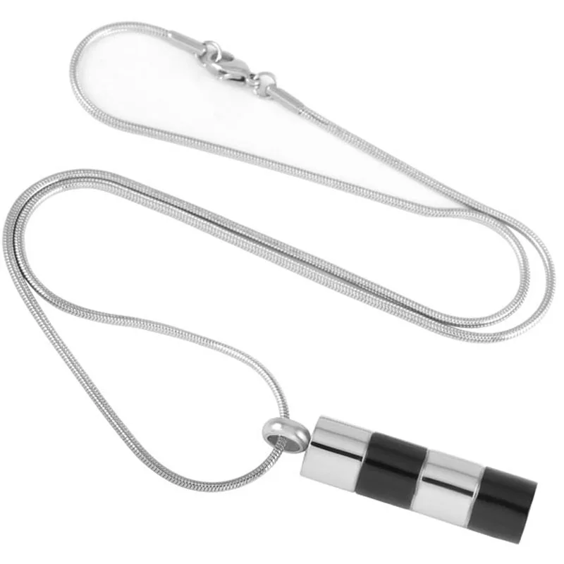IJD2007 Two Tone Stainless Steel Cylinder Urn Pendant Hold Human/Pet Cremation Ashes Jewellery Funeral Memorial Necklace | Украшения и