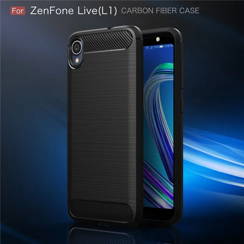 ASUS Zenfone Lite L1 G553KL Cases Cover Carbon Fiber Texture Brushed Soft TPU Back For |