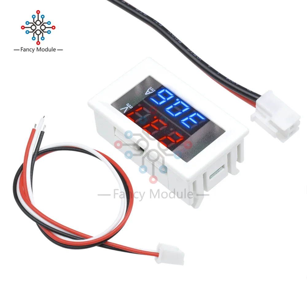 Миниатюрный светодиодный вольтметр амперметр постоянного тока 100 в 10 А 0 56 дюйма