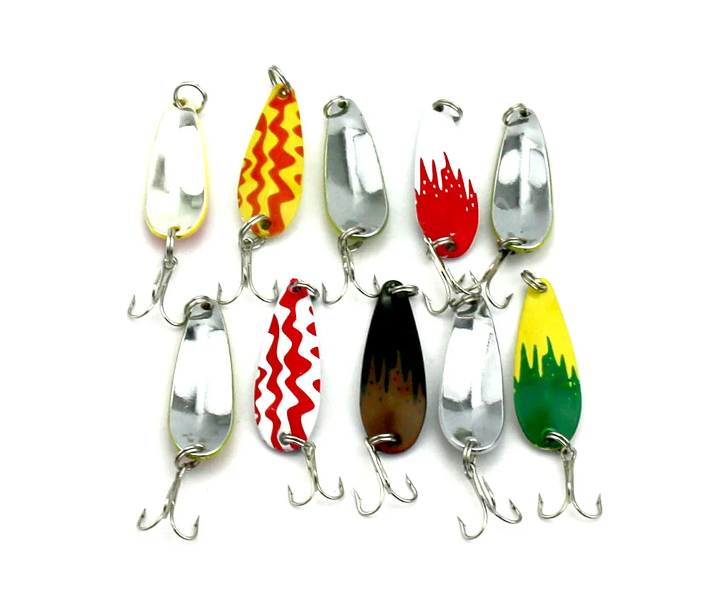 10 шт. top water spinner spoon рыболовные приманки 4 3 см 6 г Жесткие Металлические Блесны с