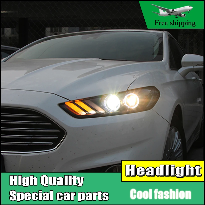 Автомобиль голове стиль лампа чехол для Ford Mondeo Fusion 2013 2014 2015 фары светодиодный фар