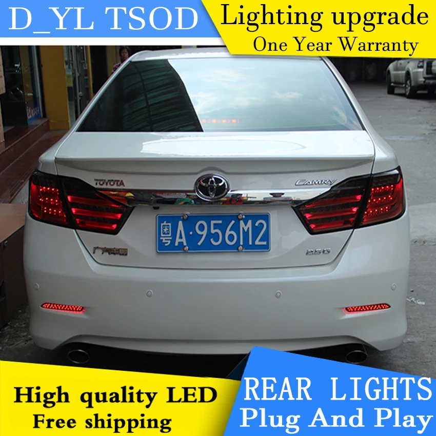 D_YL Car Styling for Toyota Camry Taillights 2012 V50 LED Tail Lamp Aurion Rear DRL+Brake+Park+Signal led light | Автомобили и