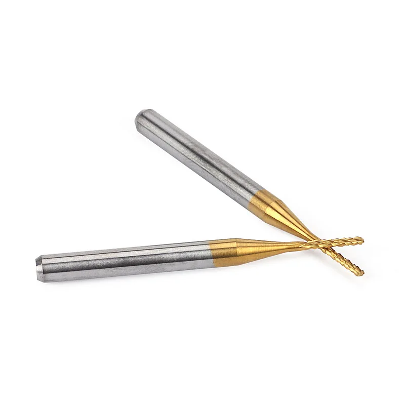 10 шт. Фрезерные фрезы для печатных плат твердосплавные концевые с титановым