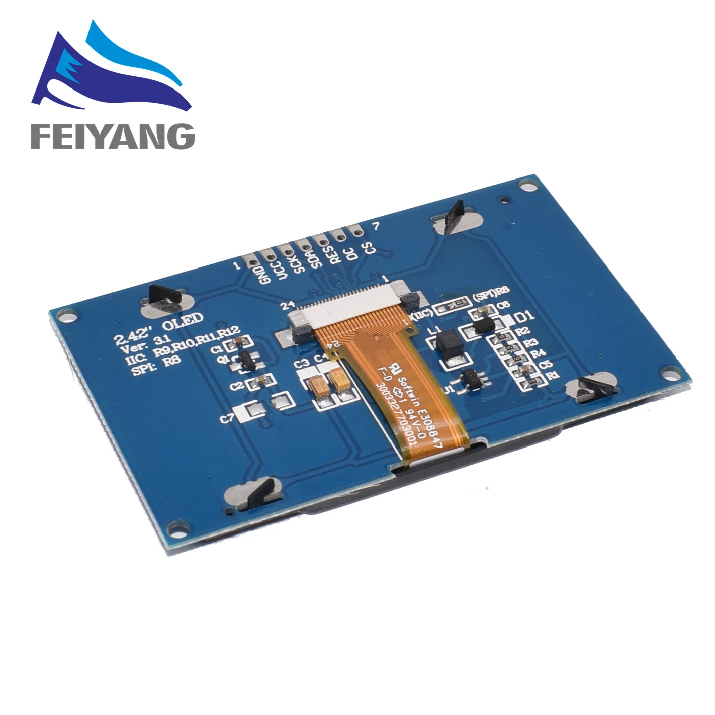 10 шт. 2,4" 2,42 дюймов белый/желтый ЖК-экран 128x64 OLED дисплей модуль IIC IEC SPI серийный для C51 STM32 SPD0301