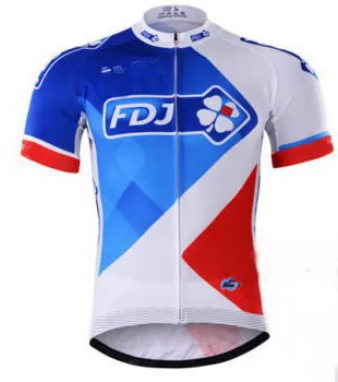 Модель 2017 года Мужская велосипедная Джерси FDJ Team 2 вида цветов одежда с коротким