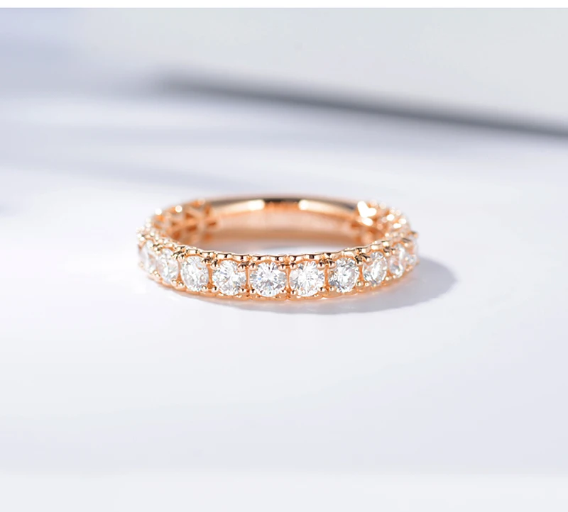 AULEEZE в форме сердца 1 CTTW Moissanite комплект колец 14 k 585 кольца из розового золота для женщин искусственный бриллиант обручальное кольцо ювелирные изделия