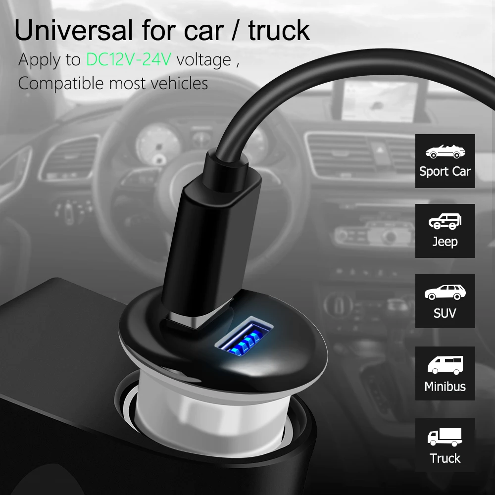 Mini Dual USB Car Charger Adapter 3.1A Max Car-Charger Mobile Phone Auto Charge 2 Port for Samsung iPhone Xiaomi | Мобильные