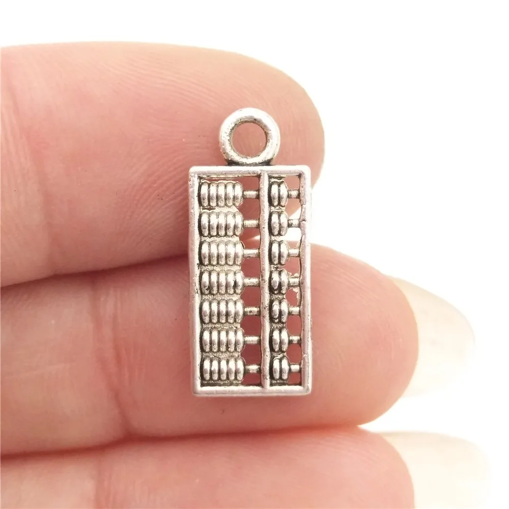 Оптом 30 шт. тибетские посеребренные Подвески-абакусы из цинкового сплава оптом