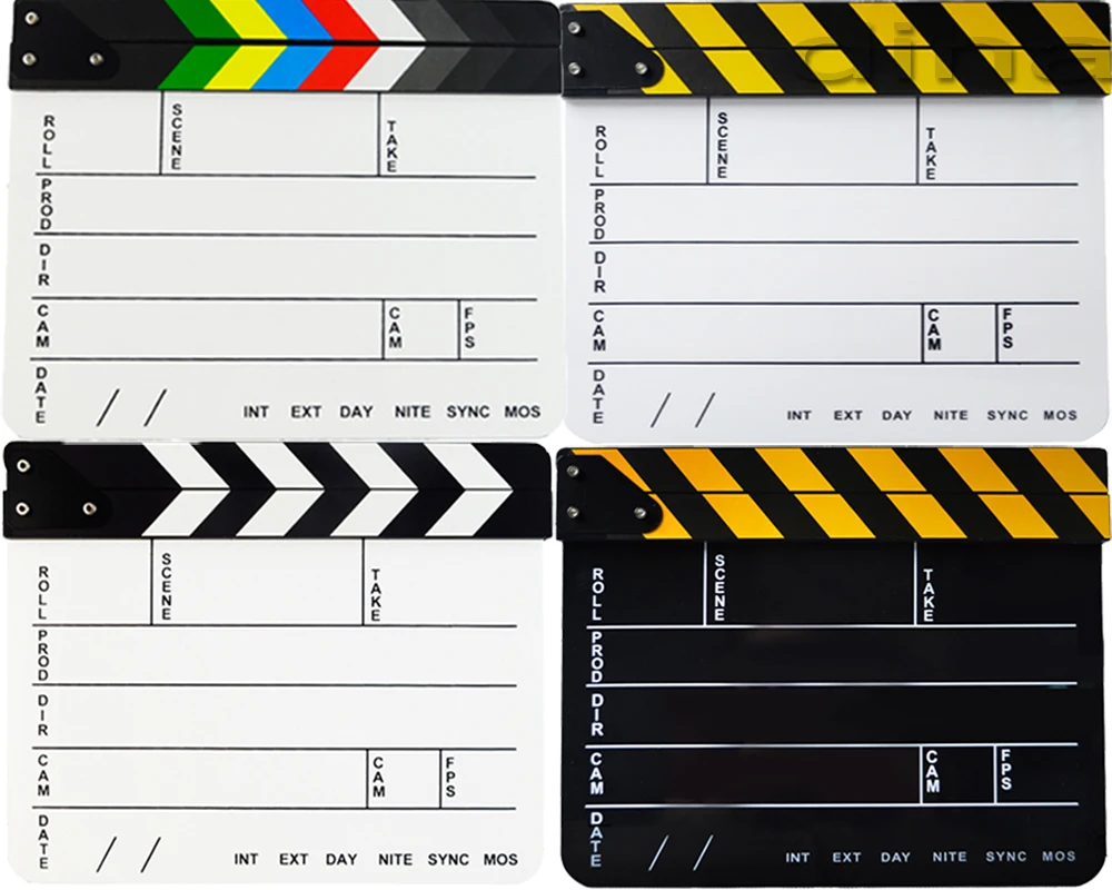 Хлопушка Clapperboard Slate Cut Prop акриловая 29 8 см * 24 доска сухой стирание режиссера ТВ