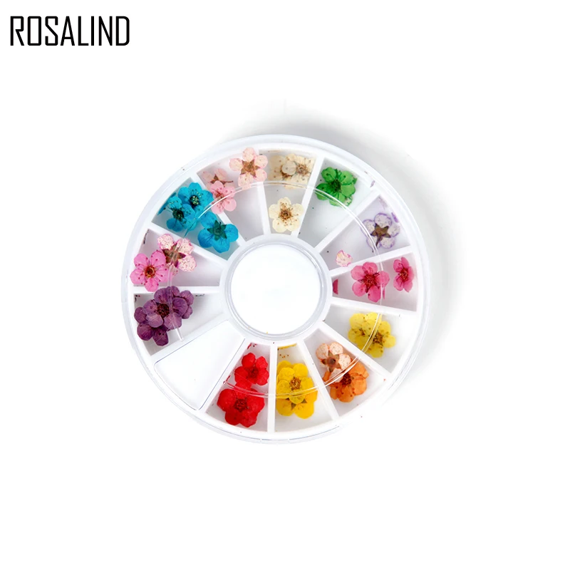ROSALIND 12 цветов для ногтей сушеные цветы украшения сделай сам Типсы чехол