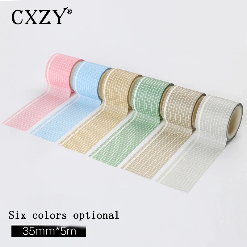 

CXZY grid washi tape pink blue green masking scrapbooking bullet journal decorative craft supplies office stationery items 1J805