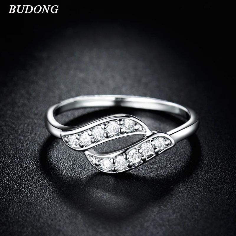 BUDONG 2017 серебряные винтажные Свадебные кольца на палец женские для ногтей белые