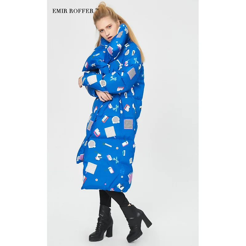 EMIR ROFFER 2018 зимний женский пуховик парка модный цветочный рисунок неправильная